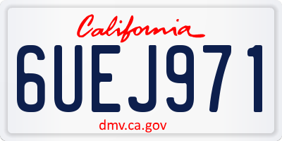 CA license plate 6UEJ971
