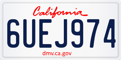 CA license plate 6UEJ974