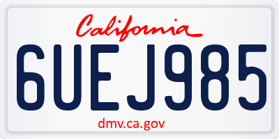 CA license plate 6UEJ985