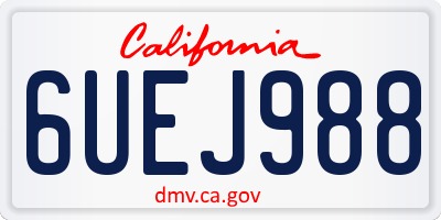CA license plate 6UEJ988