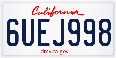 CA license plate 6UEJ998