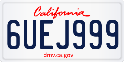 CA license plate 6UEJ999