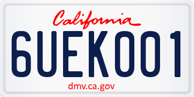 CA license plate 6UEK001