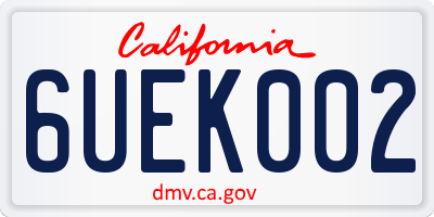 CA license plate 6UEK002