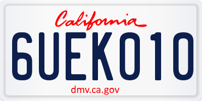 CA license plate 6UEK010