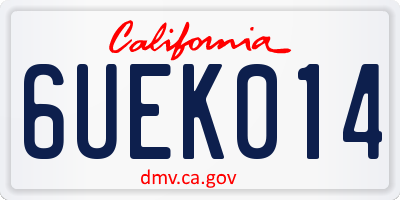 CA license plate 6UEK014