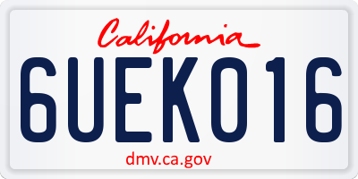 CA license plate 6UEK016