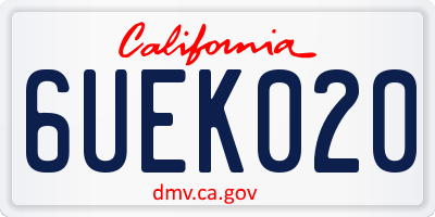 CA license plate 6UEK020