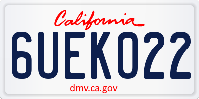 CA license plate 6UEK022