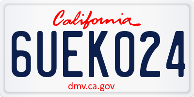 CA license plate 6UEK024
