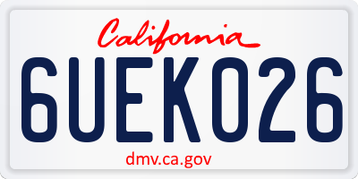 CA license plate 6UEK026