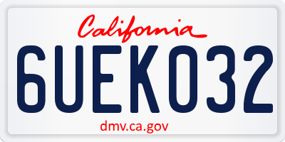 CA license plate 6UEK032