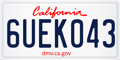 CA license plate 6UEK043
