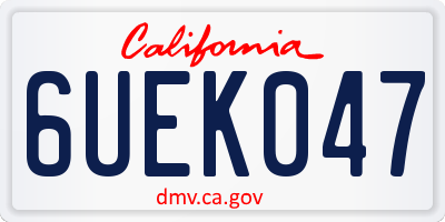 CA license plate 6UEK047