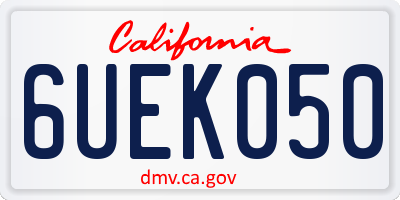 CA license plate 6UEK050