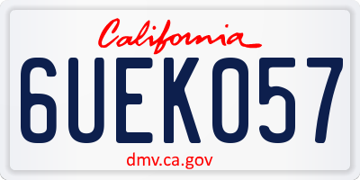 CA license plate 6UEK057
