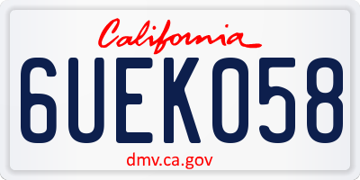 CA license plate 6UEK058