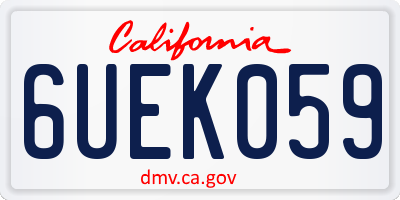 CA license plate 6UEK059