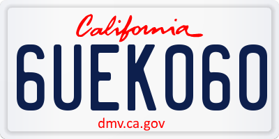CA license plate 6UEK060