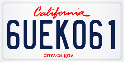 CA license plate 6UEK061