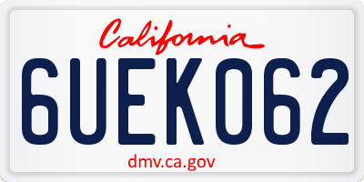 CA license plate 6UEK062