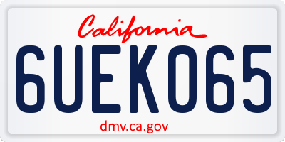CA license plate 6UEK065