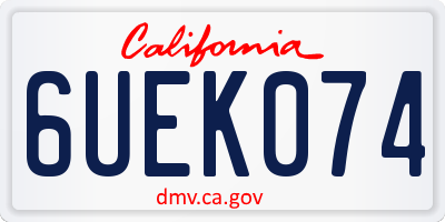 CA license plate 6UEK074