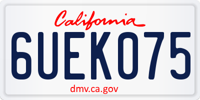 CA license plate 6UEK075