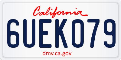 CA license plate 6UEK079