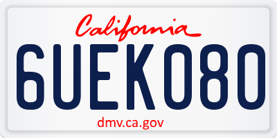 CA license plate 6UEK080