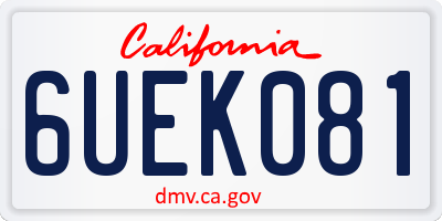 CA license plate 6UEK081