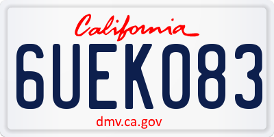 CA license plate 6UEK083