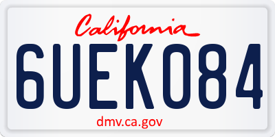 CA license plate 6UEK084