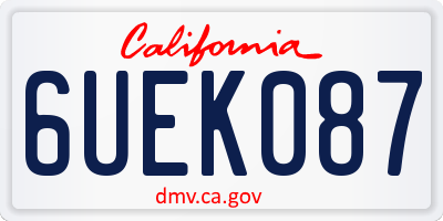 CA license plate 6UEK087