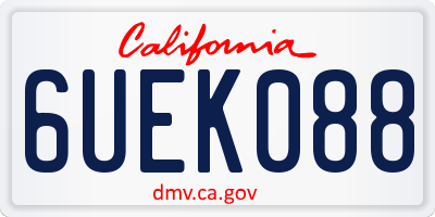 CA license plate 6UEK088