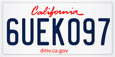 CA license plate 6UEK097