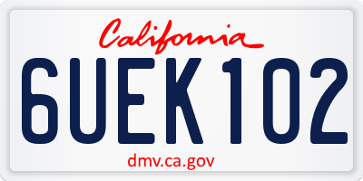CA license plate 6UEK102