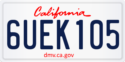 CA license plate 6UEK105
