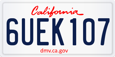 CA license plate 6UEK107