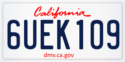 CA license plate 6UEK109