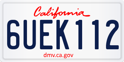 CA license plate 6UEK112