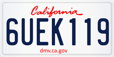 CA license plate 6UEK119