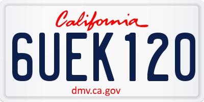 CA license plate 6UEK120