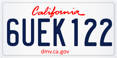 CA license plate 6UEK122