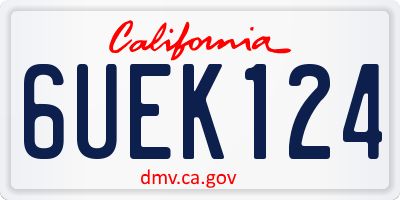 CA license plate 6UEK124