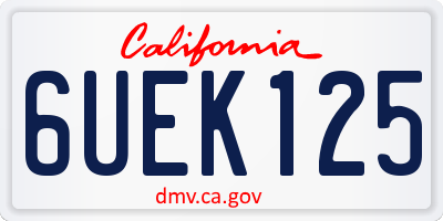 CA license plate 6UEK125