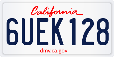 CA license plate 6UEK128
