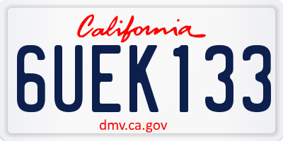 CA license plate 6UEK133