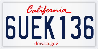 CA license plate 6UEK136