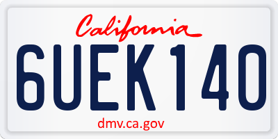 CA license plate 6UEK140